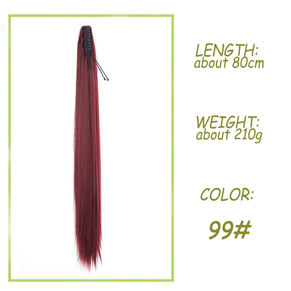 WTB синтетический парик 80 см, женский хвост, длинные прямые волосы, натуральная коса, большая ручка, универсальный хвост, парик