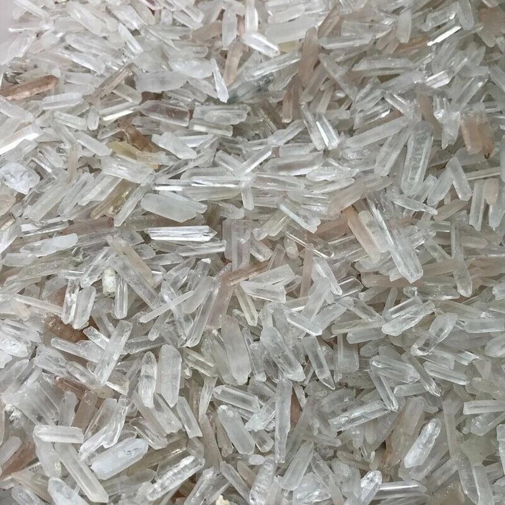 100% 100G/Bag Natural Clear Quartz Healing Crystal Point Wand Energy Stone Raw Rock Mineral Specimen Home Decor