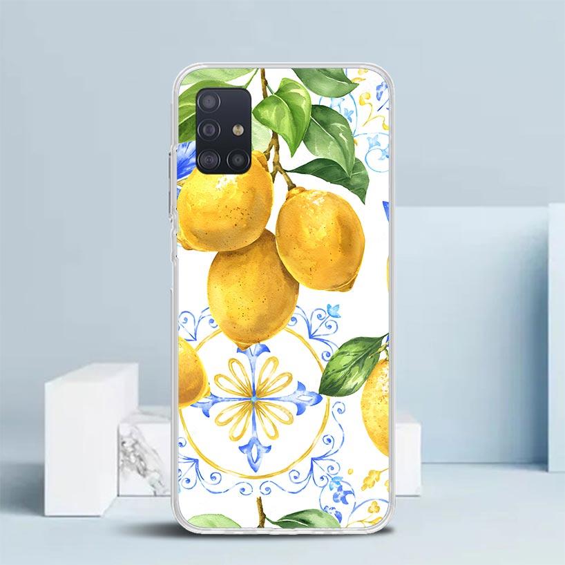 Летние Фрукты Лимон Мягкий Чехол для Samsung Galaxy A12 A22 A32 A52 A72 A02S Чехол для Телефона Note 20 Ultra 10 S10 Plus A51 A71 A50S A20