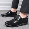 New Casual Men Round Toe Shoes Fashion Leather Pu Breathable Shoes Lace-Up Men Sneakers Luxury Trendy Flat Shoes Big Size