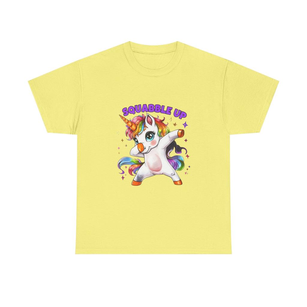 Squabble Up Cute Unicorn Dabbing Graphic Tee, Fun T-Shirt for Unicorn Lovers Tee