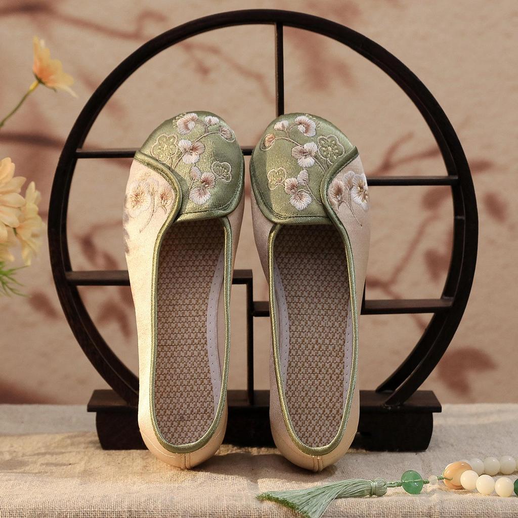 [Сандаловое дерево] 2024 Летние туфли из ткани с вышивкой в этническом стиле - Элегантный комплект с чонсамом