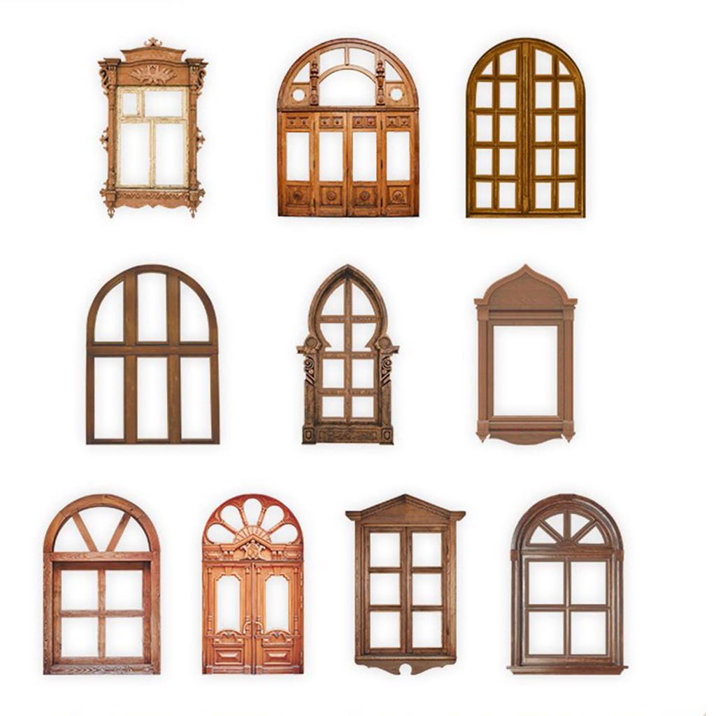 20 листов винтажного полого окна, дверного материала, бумаги, декоративного полого окна и двери, коллажа, автомобиля