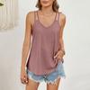 Женская летняя освежающая майка без рукавов, повседневная майка со свободным ремешком и открытой спиной