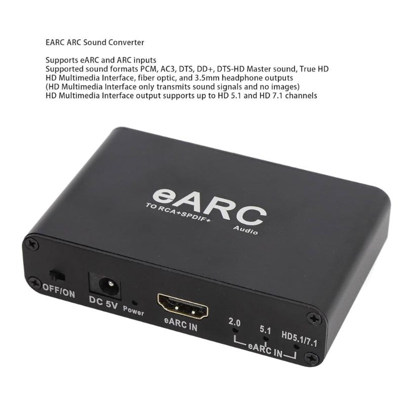 eARC Sound Extractor Adapters Converts HDTV To Opticals/3.5mm For Enhanceds Sound Systems With Volumes Control
