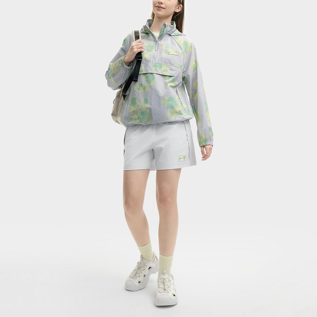 Fila X MAISON KITSUNE Оригинальные Модные Тканые Эластичные Свободные Повседневные Шорты Женские шорты Дымчато-серый F11W529801F-GY