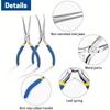 2pcs 6" Mini Needle Nose Pliers with Comfort Grip Handles, 2PCS Long Nose Pliers Set for Handmade Craft