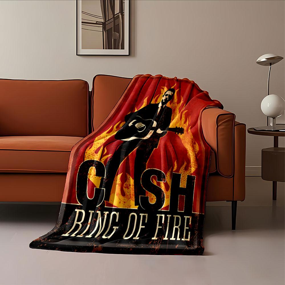 Musician in Flames Blanket for all seasons blanket lunch break throw gift