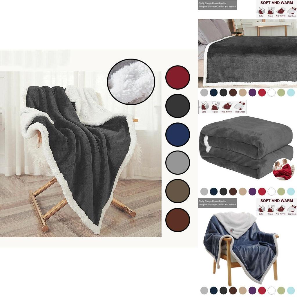 Роскошное одеяло из шерпы и фланелевого флиса, мягкое, плюшевое, теплое, утолщенное, комфортное