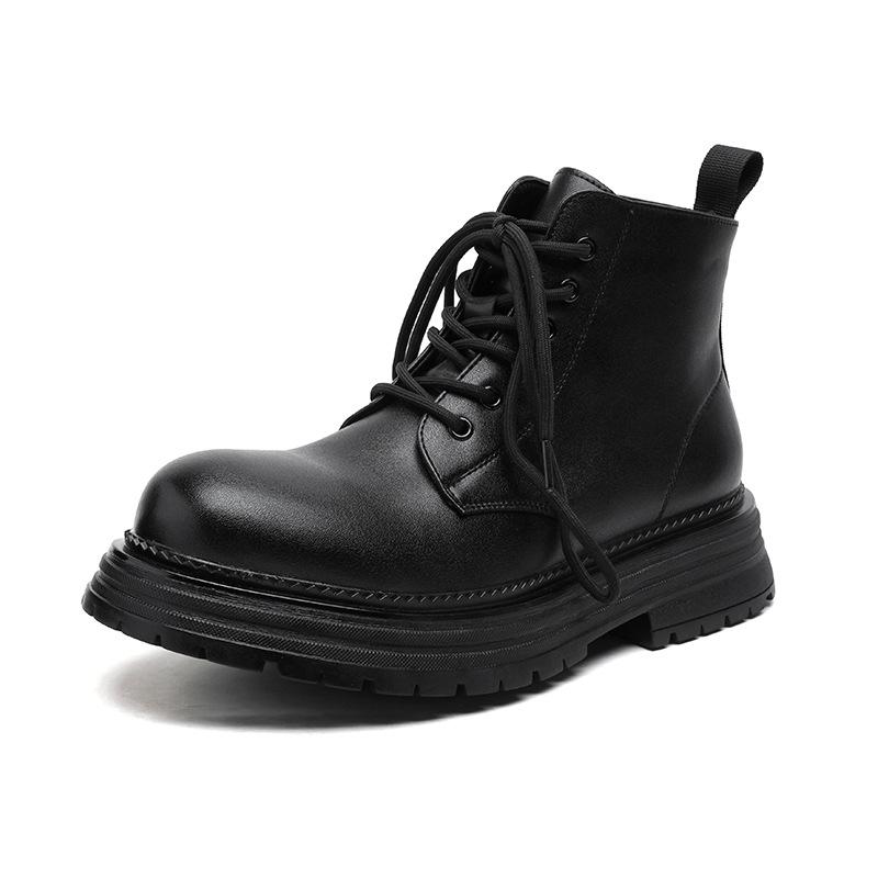 Мужские ботинки Мартин новые осенне-зимние бархатные средней высоты на утолщенной подошве, британские рабочие ботинки 22711-R