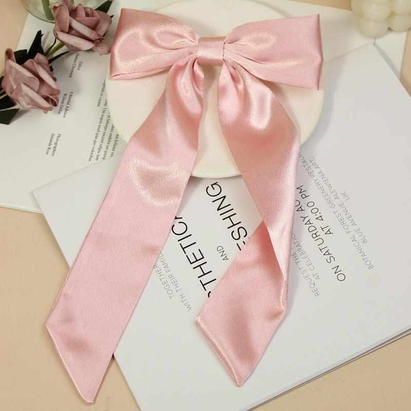 1PC Korean Solid Color Ribbon Bow Hairpin Girls Fashion Big Bow Long Streamer Hairpin Hair Accessories