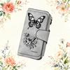 Women's long wallet, 1 piece, butterfly pattern clasp design - multi-compartment structure, suitable for travel, daily use, birthday gift, portable