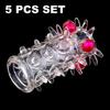 5PCS Penis Rings Condoms Beads Penis Enlargement for Men Sleeve Rubber Sex Toys for Adults Delayed Ejaculation Vagina Stimulator