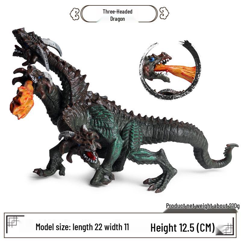 Dinosaur & Dragon Plastic Toy Set: Mythical Animal Figures for Kids