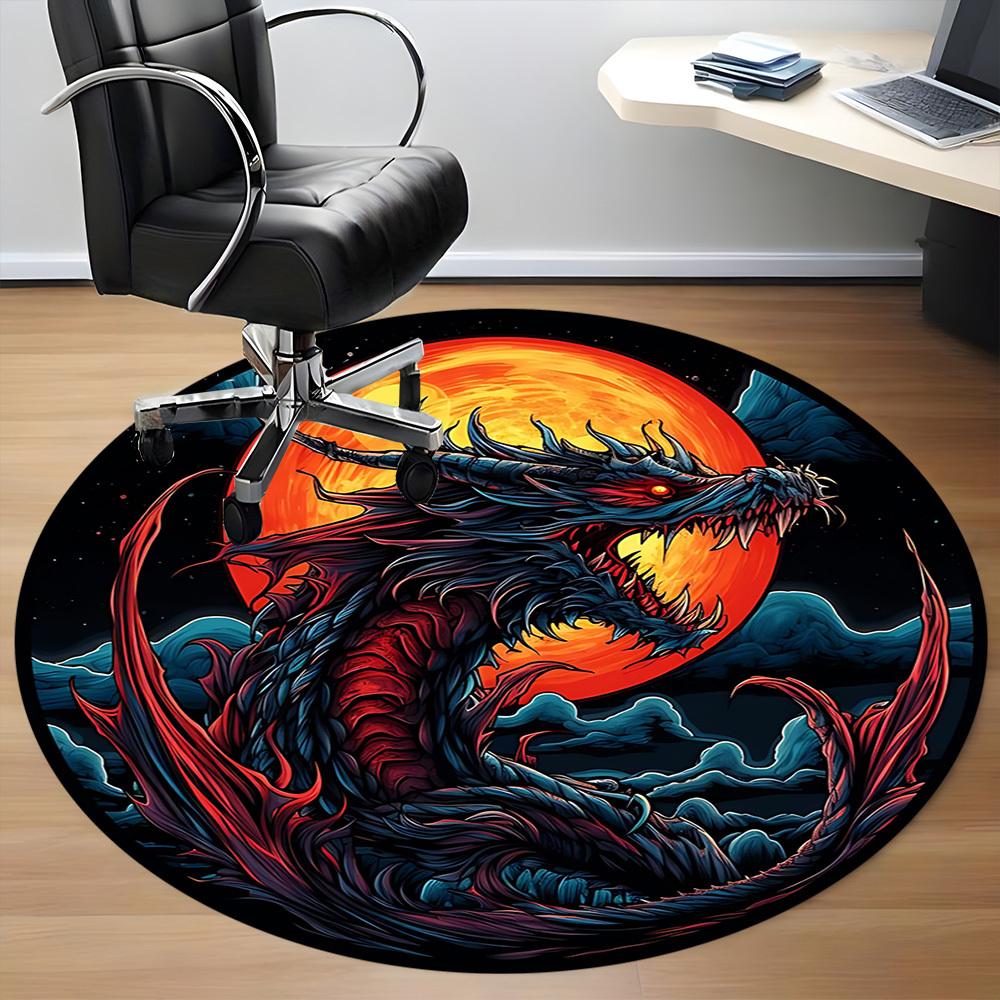 1 шт. Круглый ковер Dragon Moon для офиса, под офисные стулья, в спальню, гостиную, домашний декор, декор комнаты
