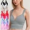 Women's Solid Color Fixed Cup Sports Bra Tank Top