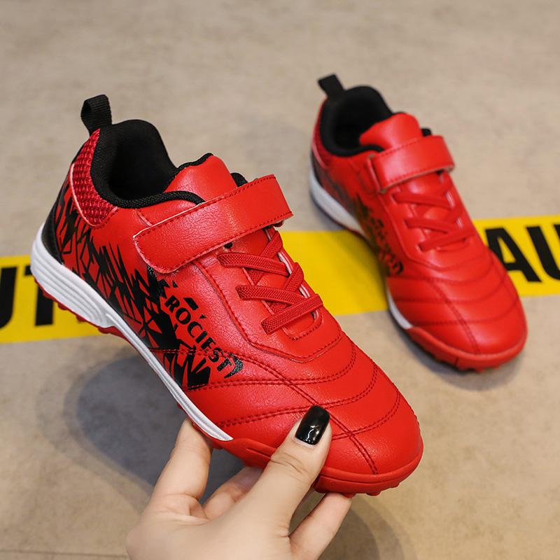 Детские футбольные бутсы 31-40 лет, молодежные футбольные бутсы с короткими шипами на липучке, тренировочные детские футбольные бутсы для мальчиков