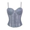 Women's  Sexy LaceBack Zip Corset Top Bustier G-string Body Shapewear