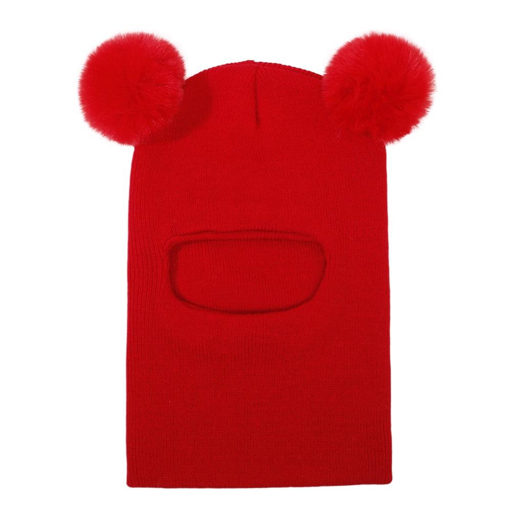 Knitted Baby Winter Hat Solid Color Kids One-piece Hat Scarf Children Bonnet Infant Cap  Girls Boys