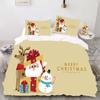 Комплект пододеяльников с цифровой печатью в рождественском стиле - полиэстер - декор спальни - 1 покрывало + 2 наволочки (нет подушки)
