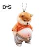 Висячее украшение в виде пузатой собаки, кошки, для дома, для дома, для рождественской елки, для автомобиля, зеркало заднего вида, 2D, акрил, большой живот, мультяшное животное, подвесное украшение