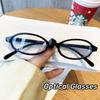 Retro Small Frame Oval Women Plain Glasses Spice Narrow Frame Anti-Blue Glasses Clear Computer Protection Glasses