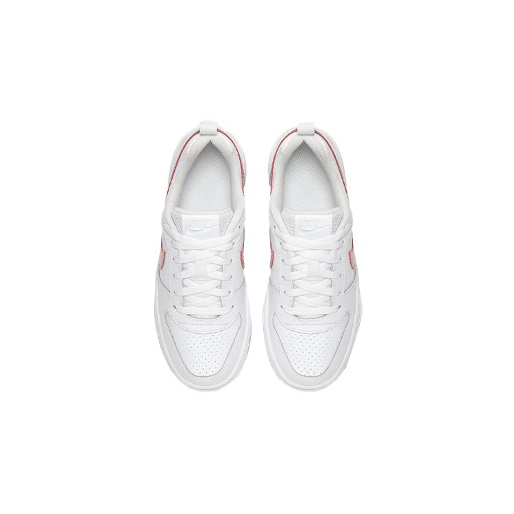 Nike Court Borough Synthetic Leather Non-Slip Durable Low-Top Kids Skate Shoes Kids Sneaker White Pink 845104-101