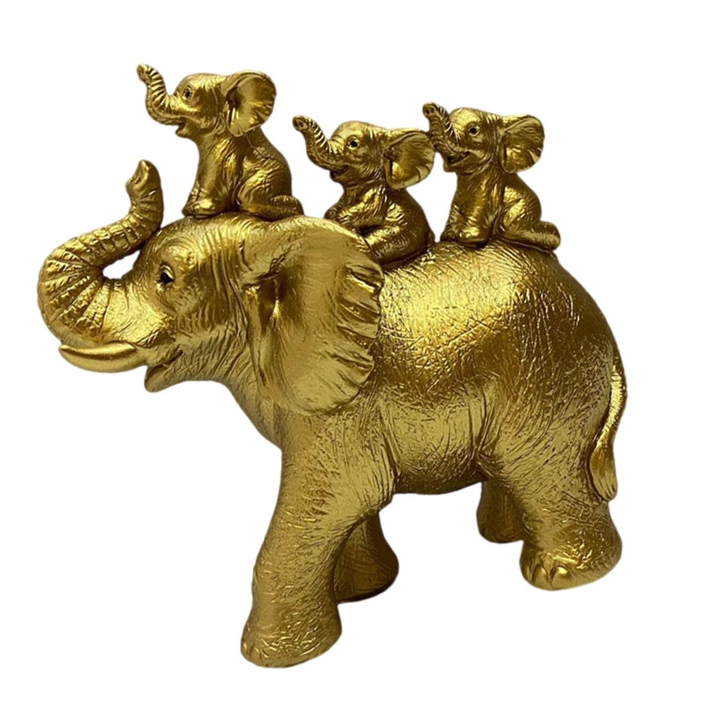 Элегантная смоляная фигурка слонихи и слоненка, скульптура для украшения дома, коллекционный орнамент и подарок