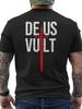 Мужская футболка Deus Vult I God Wills It Крестовые походы Смелый Красный Латинская Христианская Графическая Футболка с Принтом на Спине Черная с Коротким Рукавом