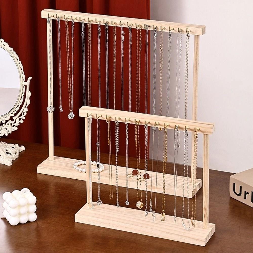 Exquisite Necklace Hanging Rack Portable Jewelry Jewelry Holder Simple Wood Necklace Stand  Desk