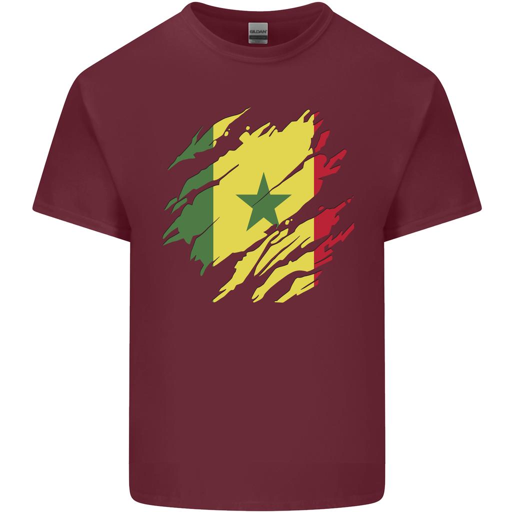 Torn Senegal Flag Senegalese Day Football Unisexs Light Cotton TShirt