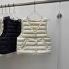 Womens Lightweight Down Vest Short Puffer Sleeveless V-Neck Outerwear Winter