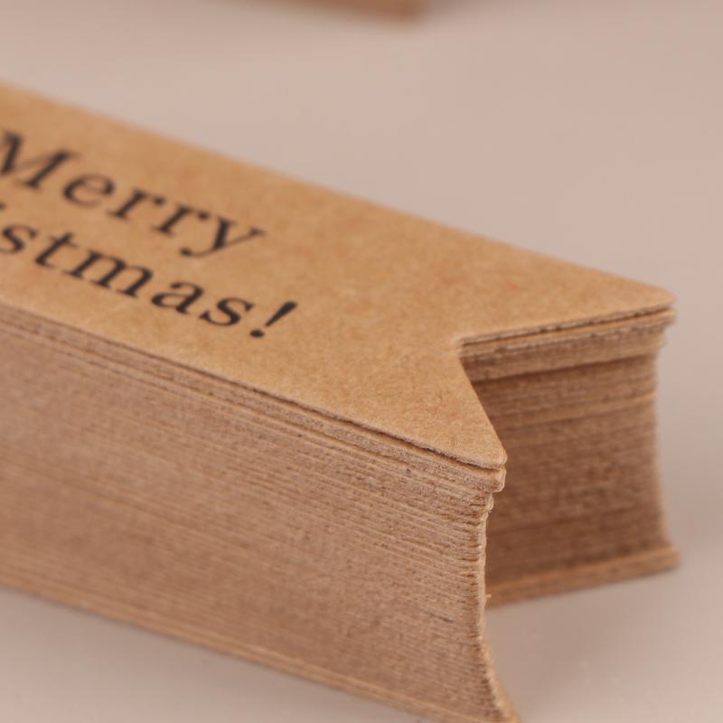 100 шт. Рождественские подарочные бирки, праздничные этикетки для подарков с надписью Merry Christmas, декоративные подвесные бирки