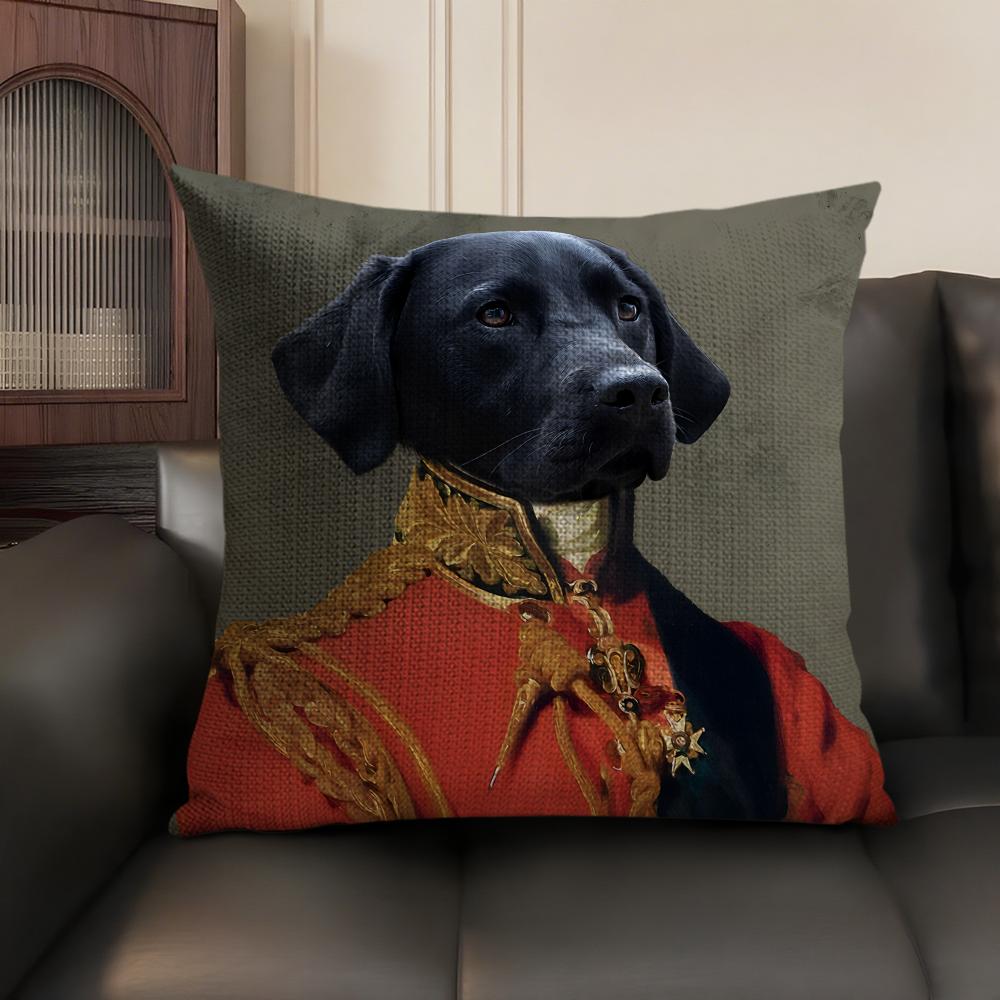 Renaissance Royal Dog Cushion Cover Natural Linen Organic Fabric DoubleSided Printing Sofa Home Decor Gift Pillow Case