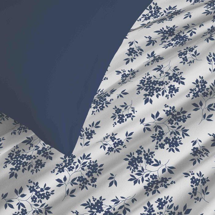 Pack complet housse de couette réversible "Vanessa" 6 pièces pour lit 180 x 200 "King Size" Eloise Bleu