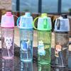 600ML Creative Spray Bottle Portable Children Outdoor Sports Multi-function Straw Cute Water Bottle