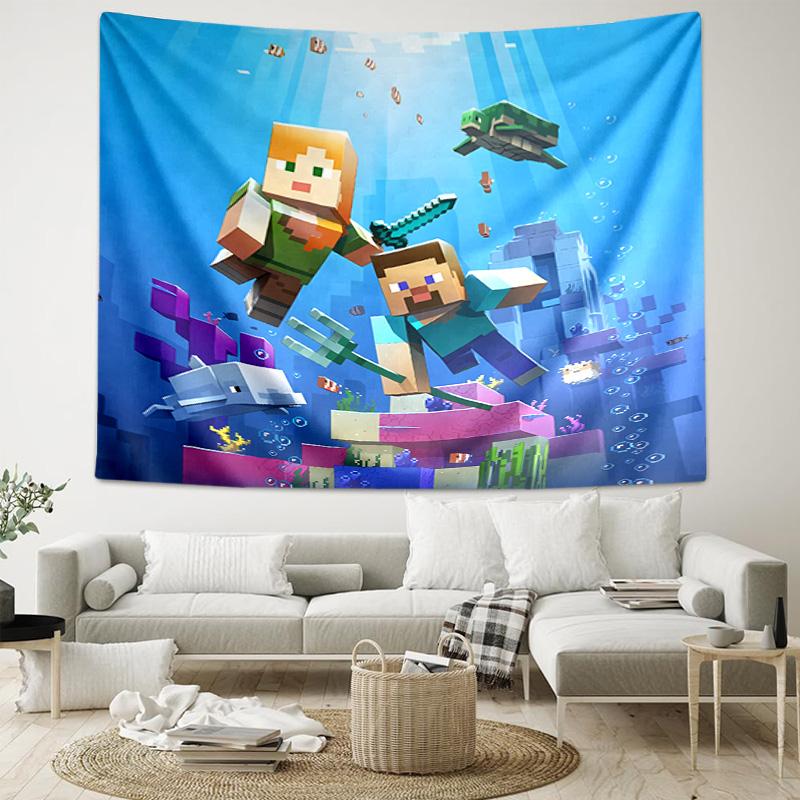 1pc Blocky pixel game Tapestry, Living Room, Bedroom, Office, Party Decor, Ideal Festive Gift