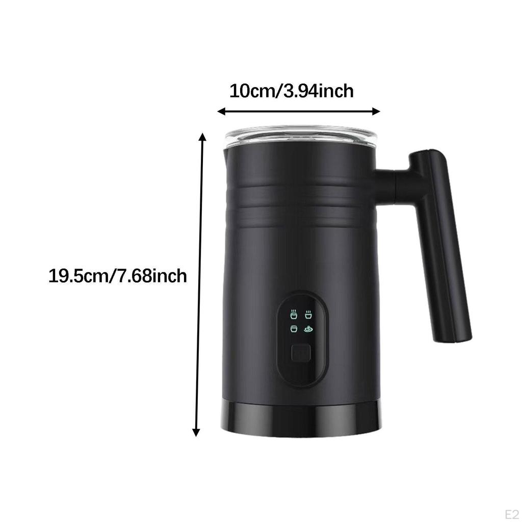 4 in 1 Milk Frother Cappuccinos Auto Shut Off Soft Foam Maker Large Capacity Black