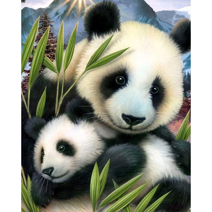 5D DIY Lovely Panda Painting Stick Drill Craft Full Drill Home Decoration