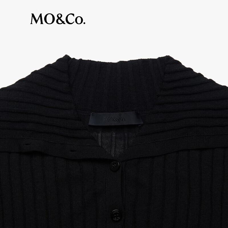 MO&Co. Женский свитер из мериносовой шерсти с высоким воротником и застежкой-молнией до середины груди