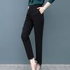 Women Solid Color Suit Pants High Waist Elastic Waistband Slant Pockets Slim Fit Casual Long Trousers Workwear