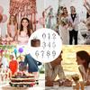 Reusable Number Birthday Cake Set Digital Topper Decoration for Silver Cake Candle Holder Parties Anniversaries Celebrations