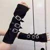 Панк Хип-хоп Стиль Длинные Митенки Женские Металлическая Пряжка Персонализированные Ролевые Сценические Эластичные Перчатки для Вечеринки