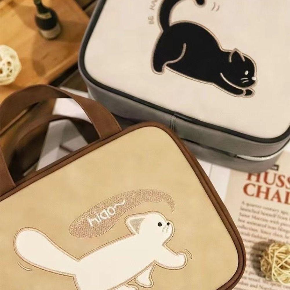 Korean Style Makeup Pouch Bag Toiletries Organizer Travel Wash Bag Cute Cat Cosmetic Bag Shopping