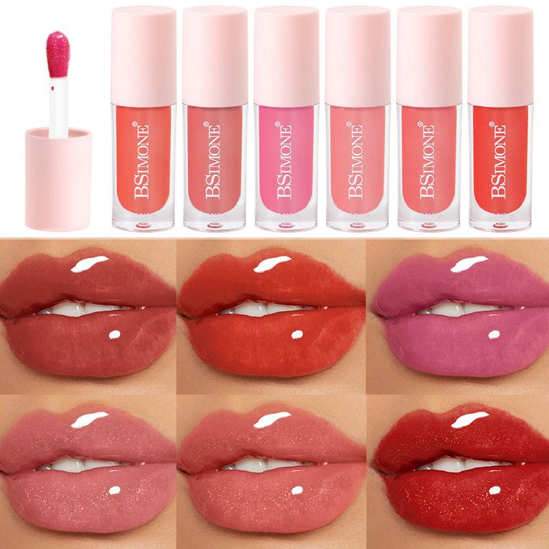 Watery Lip Glaze Lipstick Pearlescent Shimmer Watery Plumping Lip Gloss Moisturizing Plump Lips