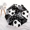 Soccer Ball Pattern Automatic Folding Umbrella  8 Ribs, Durable Iron Frame, Bright Color Pattern Compact Travel Umbrella, Suitable for Outdo