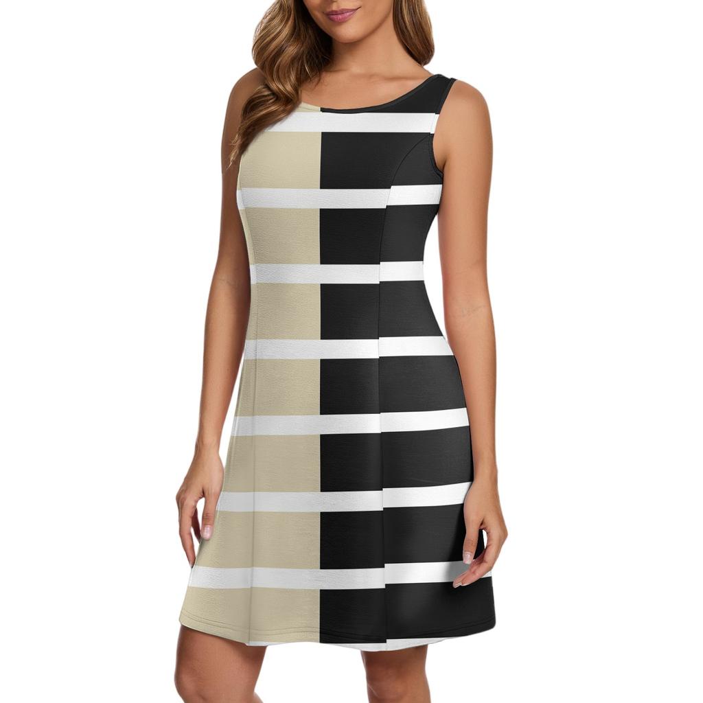 Женские повседневные модные платья-жилеты с полосатым принтом