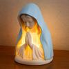 Virgin Mary Night Light Resin Praying Virgin Table Lamp Blessed Mother In Blue Veil Bedside Light Catholic Home Decoration