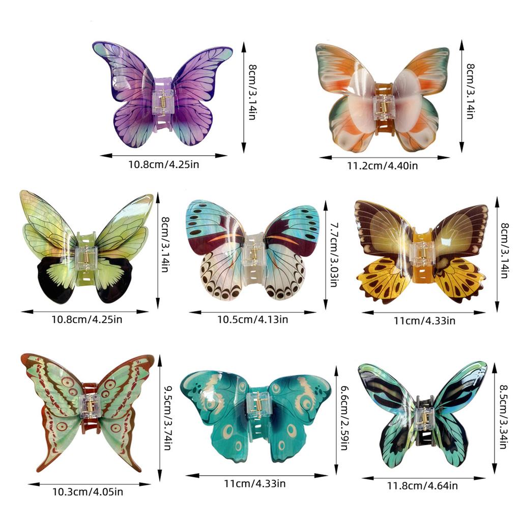 Имитация заколки-бабочки, элегантная заколка-краб, акриловый аксессуар для волос для девочек, пружинный зажим для волос