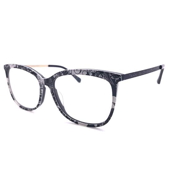 RSINC Unisex Fullrim Lightweight Frame Leather Stich Optical for Men and Women, (Black-Cart-2)